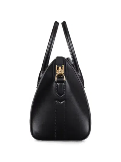 Givenchy Antigona Small Black Handbag With Laminated Logo In Hammered Leather Woman In Black