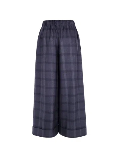 Daniela Gregis Check-pattern Palazzo Pants In Blue