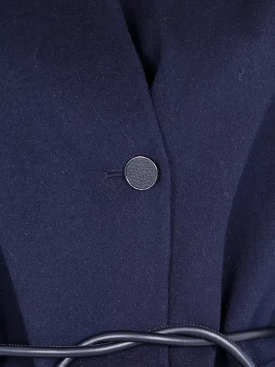 Seventy Double Wool Blend Short Coat In Blue