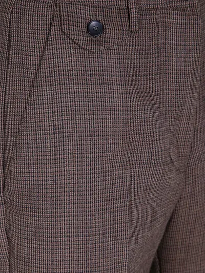 Seventy Houndstooth-pattern Wool Trousers In Brown