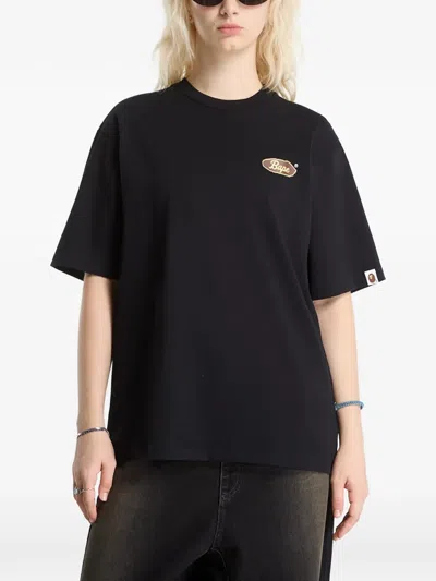 A Bathing Ape Logo T-shirt In Black