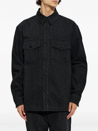 Balmain Monogram Maze Pattern Shirt In Multi