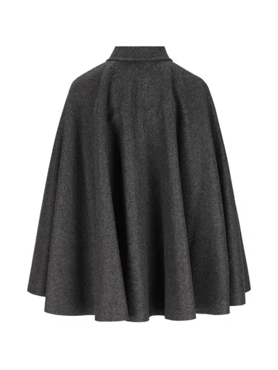 Il Tabarro Single-breasted Virgin-wool Cape In Multi
