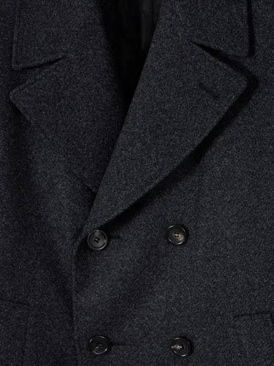 Canali Double-breasted Coat In Multi