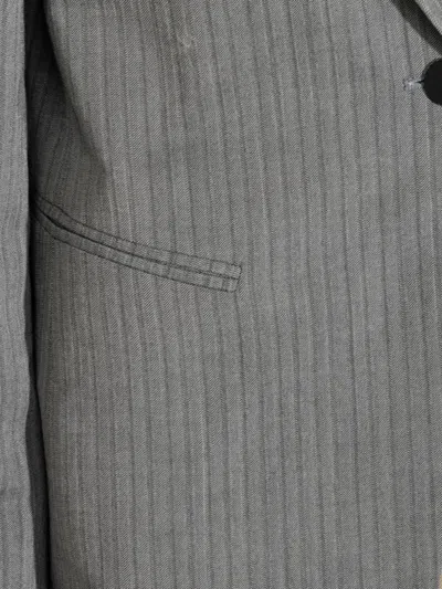 Alberta Ferretti Herringbone-pattern Single-breasted Blazer In Gray