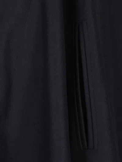 Cini Hooded Button-up Cape In Blue