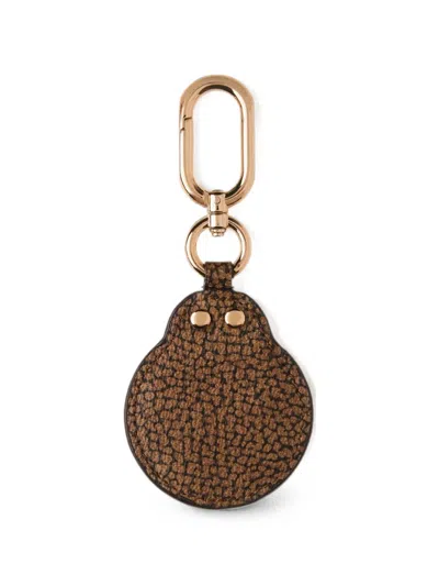 Borbonese Ladybug Leather Keyring In Neutral