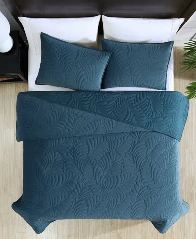 Riverbrook Home Micah Quilted 3-pc. Comforter Set, King In Blue