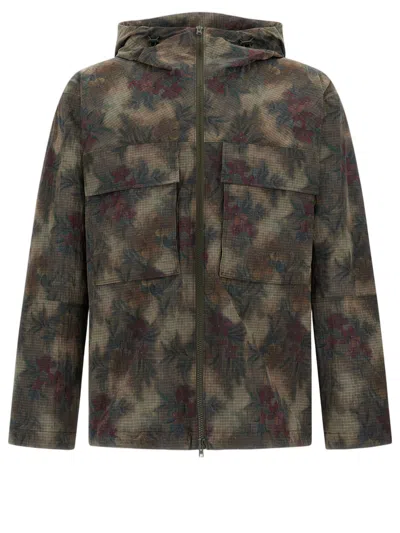 Herno Multicolor Tropical Pattern Ripstop Nylon Parka In Multi
