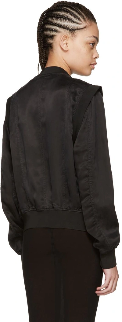 Shop Balmain Black Zip Bomber Jacket