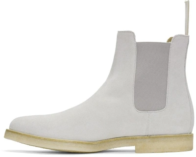 Shop Common Projects Grey Suede Chelsea Boots In 7543 Grey