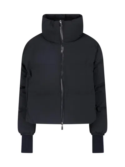 Herno Black High Neck Double-slider Zip Polyamide Jacket In Black