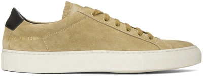 Common Projects Tan Suede Achilles Retro Low Sneakers