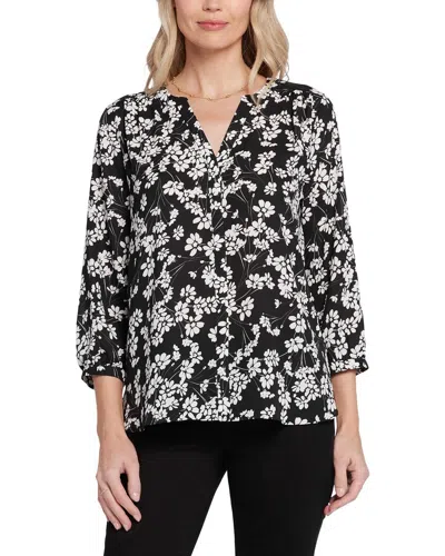 Nydj Pintuck Blouse In Black