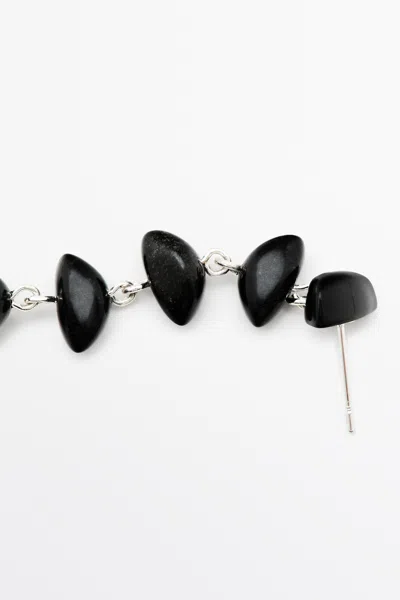 Massimo Dutti Gem Dangle Earrings In Black