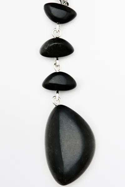 Massimo Dutti Gem Dangle Earrings In Black