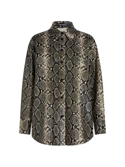 Karl Lagerfeld Hemdjacke Aus Faux Python In Multi