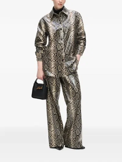 Karl Lagerfeld Hemdjacke Aus Faux Python In Multi