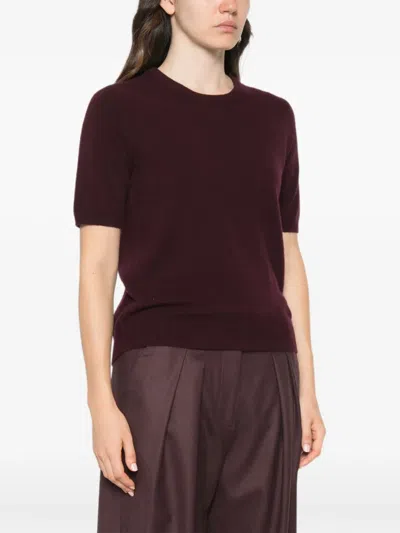 Bompard Kurzärmeliger Pullover In Burgundy