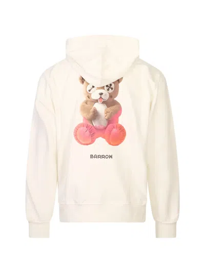Barrow Keep Going-print Hoodie In White