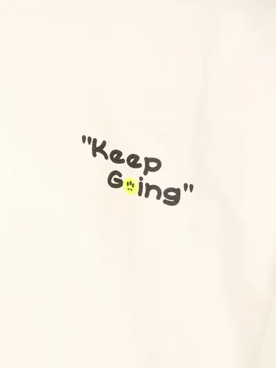 Barrow Keep Going-print Hoodie In White