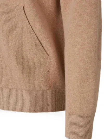 Canali Zip-up Elbow-patch Sweater In Brown