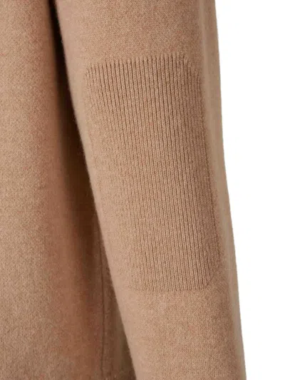 Canali Zip-up Elbow-patch Sweater In Brown