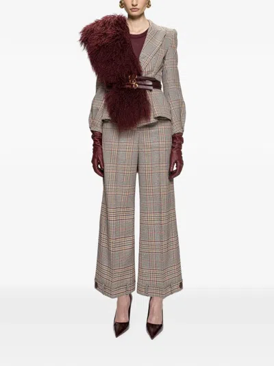 Nissa Checked Tailored Blazer In Multi