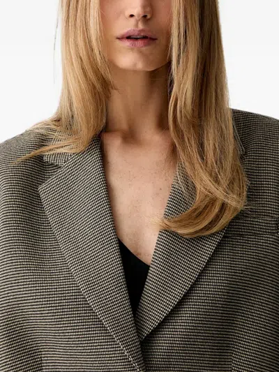 Gestuz Houndstooth Cropped Blazer In Multi