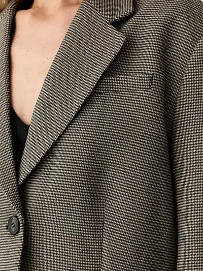 Gestuz Houndstooth Cropped Blazer In Multi