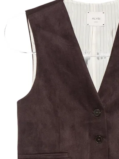 Alysi Suede-effect Button-up Waistcoat In Multi