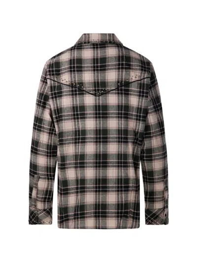 P.a.r.o.s.h Stud-embellished Checked Shirt In Multi