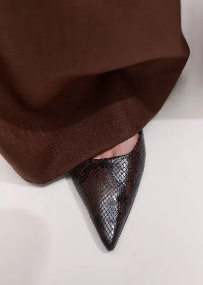 Me+em Point-toe Flat Chocolate Multi In Chocolate Multi