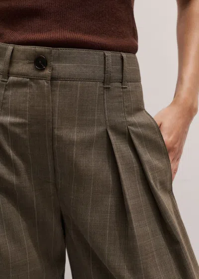 Me+em Wide Pleat Front Trouser Mole In Gray