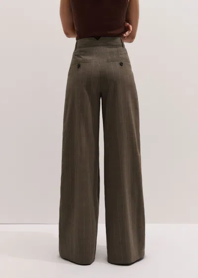 Me+em Wide Pleat Front Trouser Mole In Gray