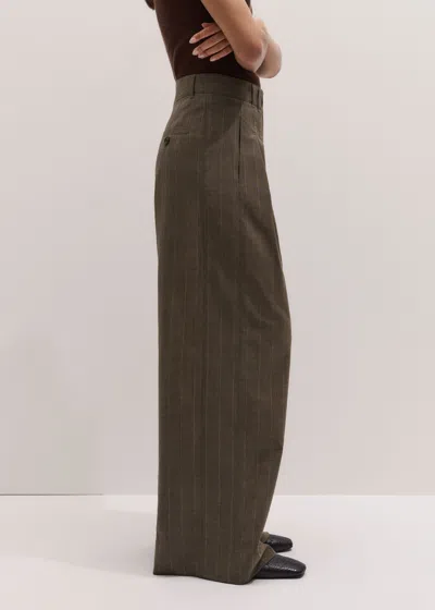 Me+em Wide Pleat Front Trouser Mole In Gray