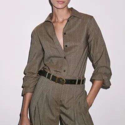 Me+em Wide Pleat Front Trouser Mole In Gray