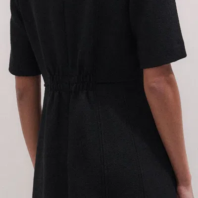 Me+em Button Front Maxi Shift Dress Black In Black