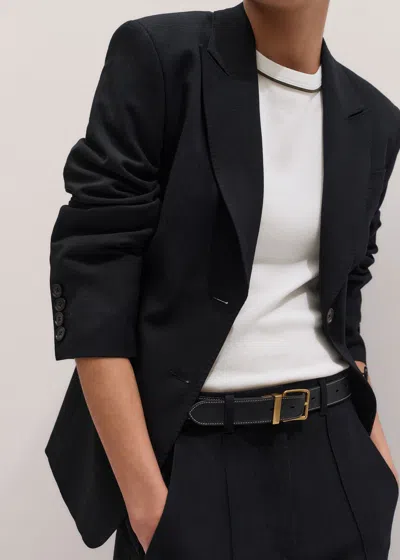 Me+em Contour Sharp Shoulder Blazer Black In Black
