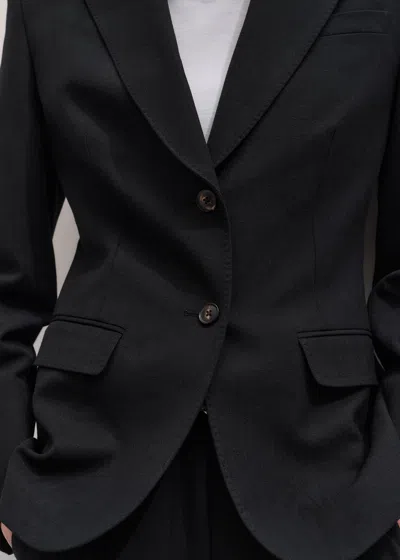 Me+em Contour Sharp Shoulder Blazer Black In Black