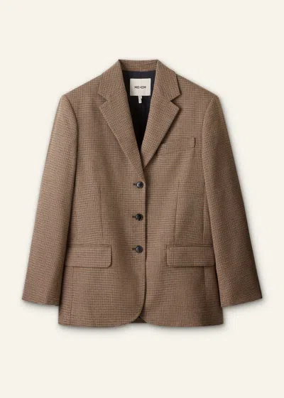 Me+em Intelligently Oversized Jacket Pecan Brown Multi In Pecan Brown Multi