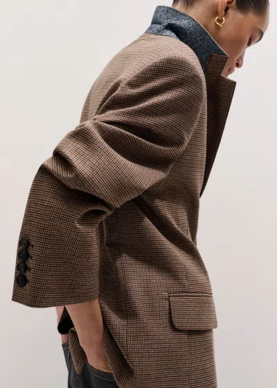 Me+em Intelligently Oversized Jacket Pecan Brown Multi In Pecan Brown Multi