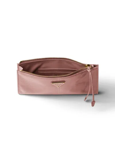 Prada Leather Pouch In Pink