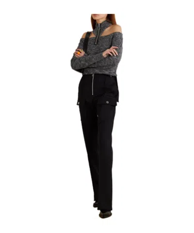 Christopher Kane Cold-shoulder Wool Sweater In Gray