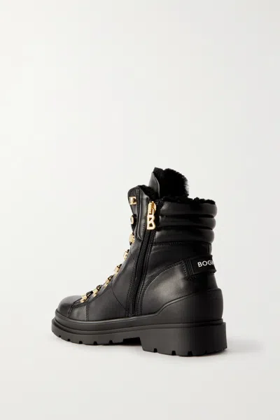 Bogner St. Moritz 9 Shearling-lined Leather Ankle Boots In Black