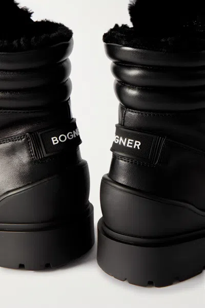 Bogner St. Moritz 9 Shearling-lined Leather Ankle Boots In Black