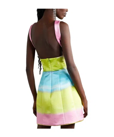 Brandon Maxwell Printed Silk-satin Mini Dress In Multi