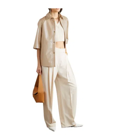 Akris Iridescent Leather Jacket In Neutral