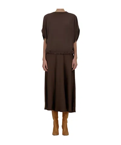 Herno Satin Tunic In Brown
