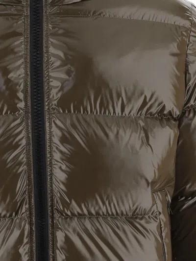 Herno Quilted Down Jacket With Adjustable Hood And Elasticated Hems In Brown